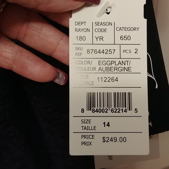 Alex evening 2 Piece Mother of the Bride eggplant evening wear size 14 - Picture 4 of 16